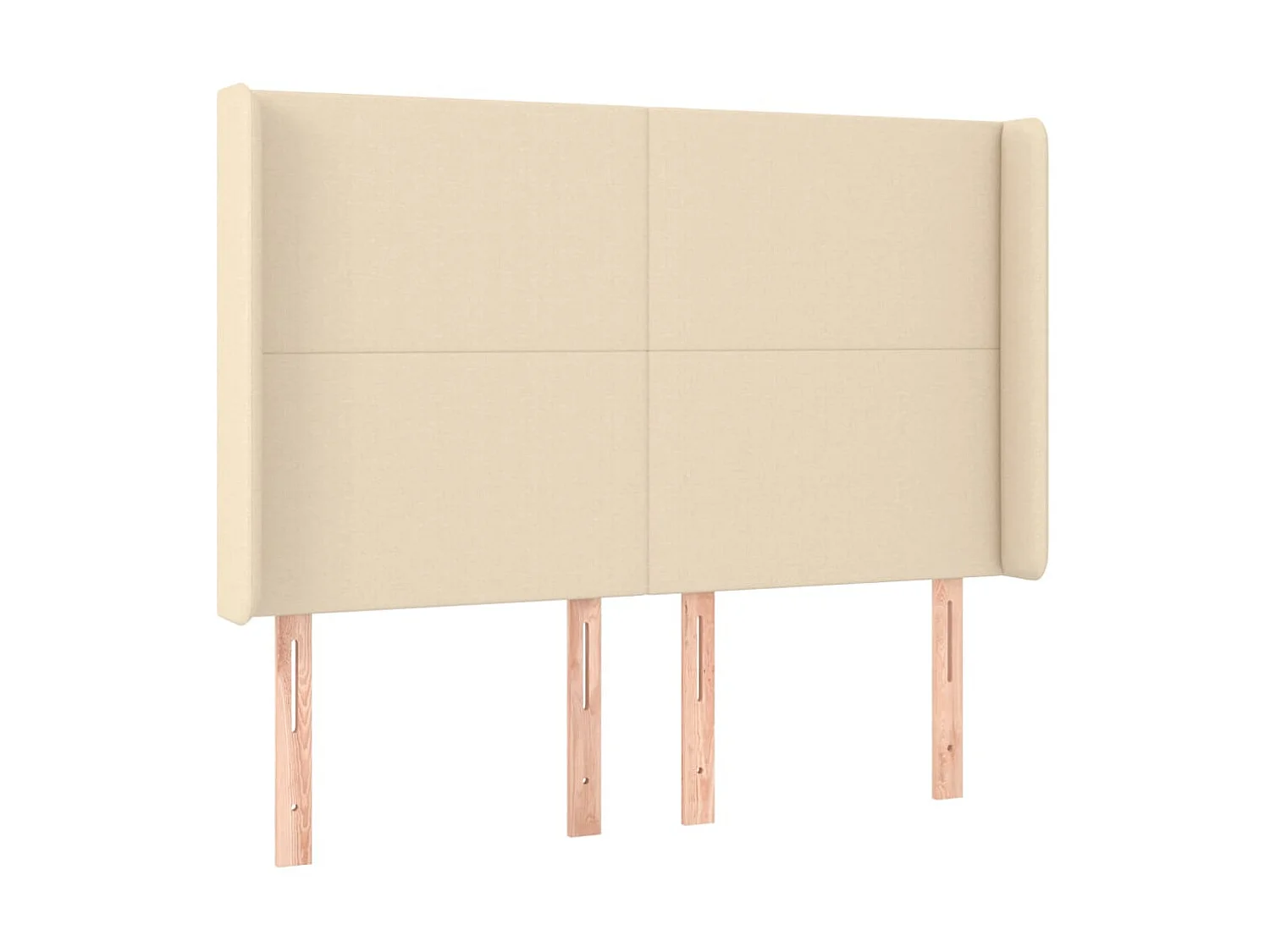 Hoofdbord met randen 147x16x118/128 cm stof crèmekleurig NL552773