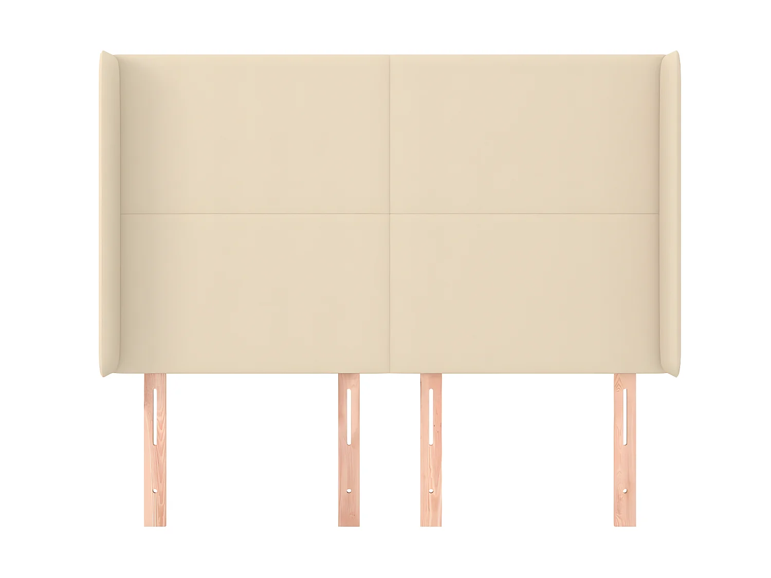 Hoofdbord met randen 147x16x118/128 cm stof crèmekleurig NL552773