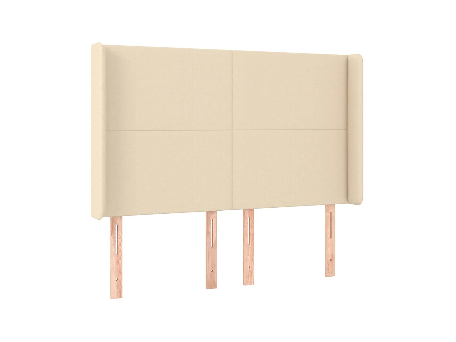 Testiera | Testata del letto ad Orecchio Crema 147x16x118/128 cm in Tessuto