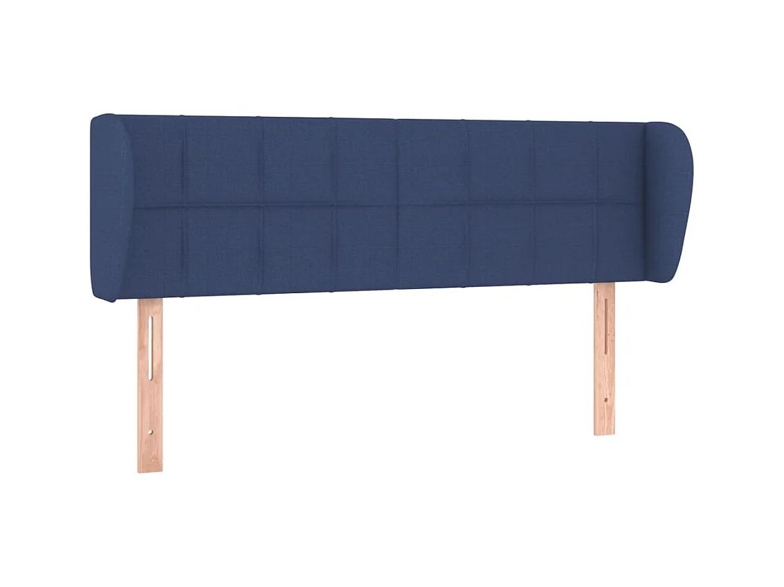 Testiera | Testata del letto ad Orecchio Blu 147x23x78/88cm in Tessuto