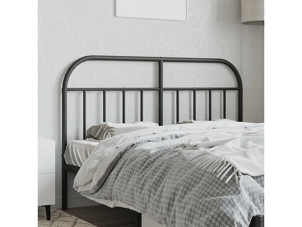 Tête de lit métal noir 150 cm LWE50767 BonneVie Meuble