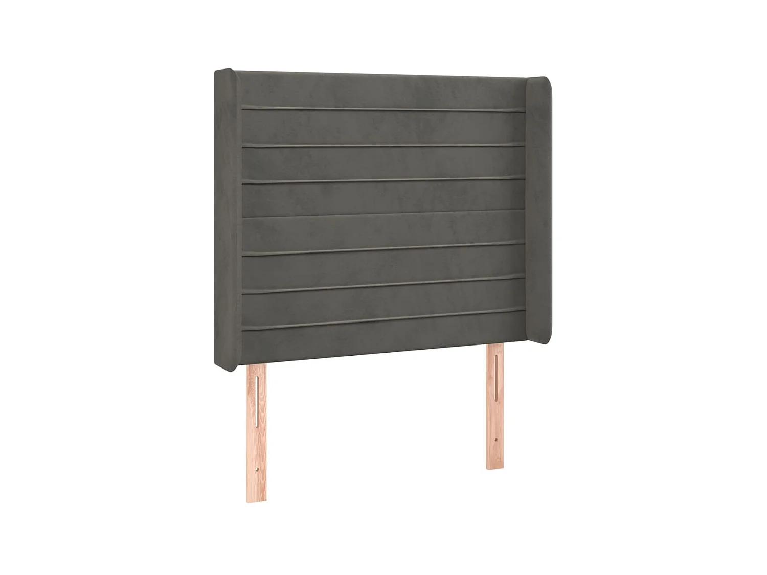 Cabecero con orejas de terciopelo gris oscuro 93x16x118/128 cm ES69631