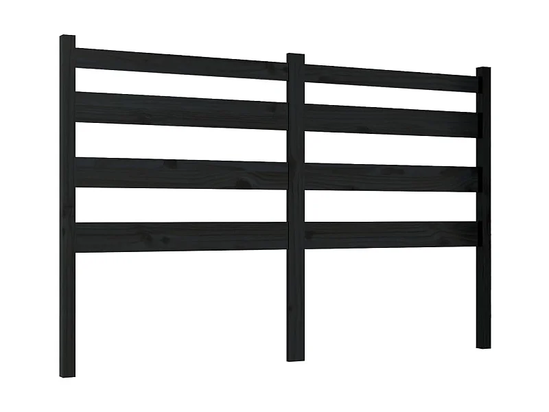 Cabecero de cama madera maciza de pino negro 206x4x100 cm ES75340