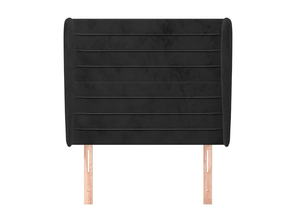 Kopfteil,Bettkopfteil mit Ohren Schwarz 83x23x118/128 cm Samt -gkd95009