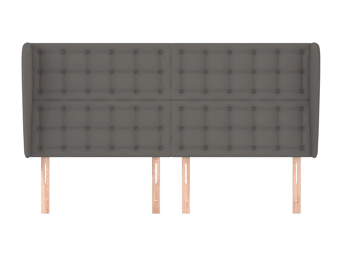 Tête de lit avec oreilles Gris 183x23x118/128 cm Similicuir POI70724 BonneVie Meuble