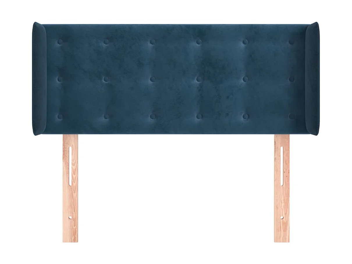 Tête de lit avec oreilles Bleu foncé 103x16x78/88 cm Velours POI10498 BonneVie Meuble