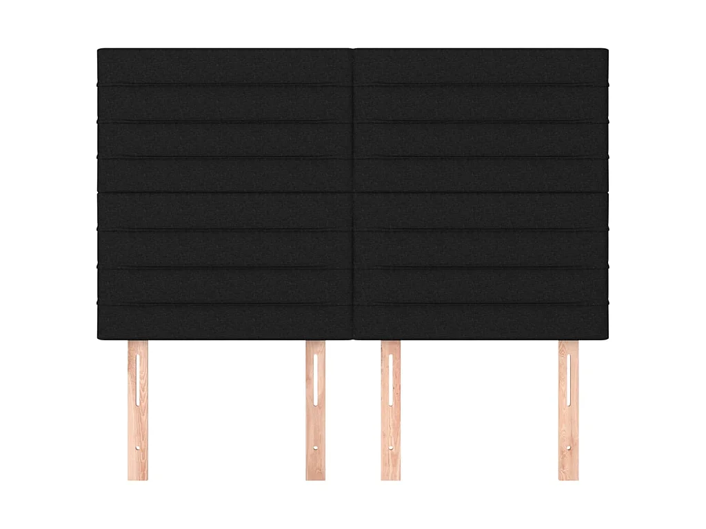 4 pcs Têtes de lit Noir 72x5x78/88 cm Tissu POI61384 BonneVie Meuble