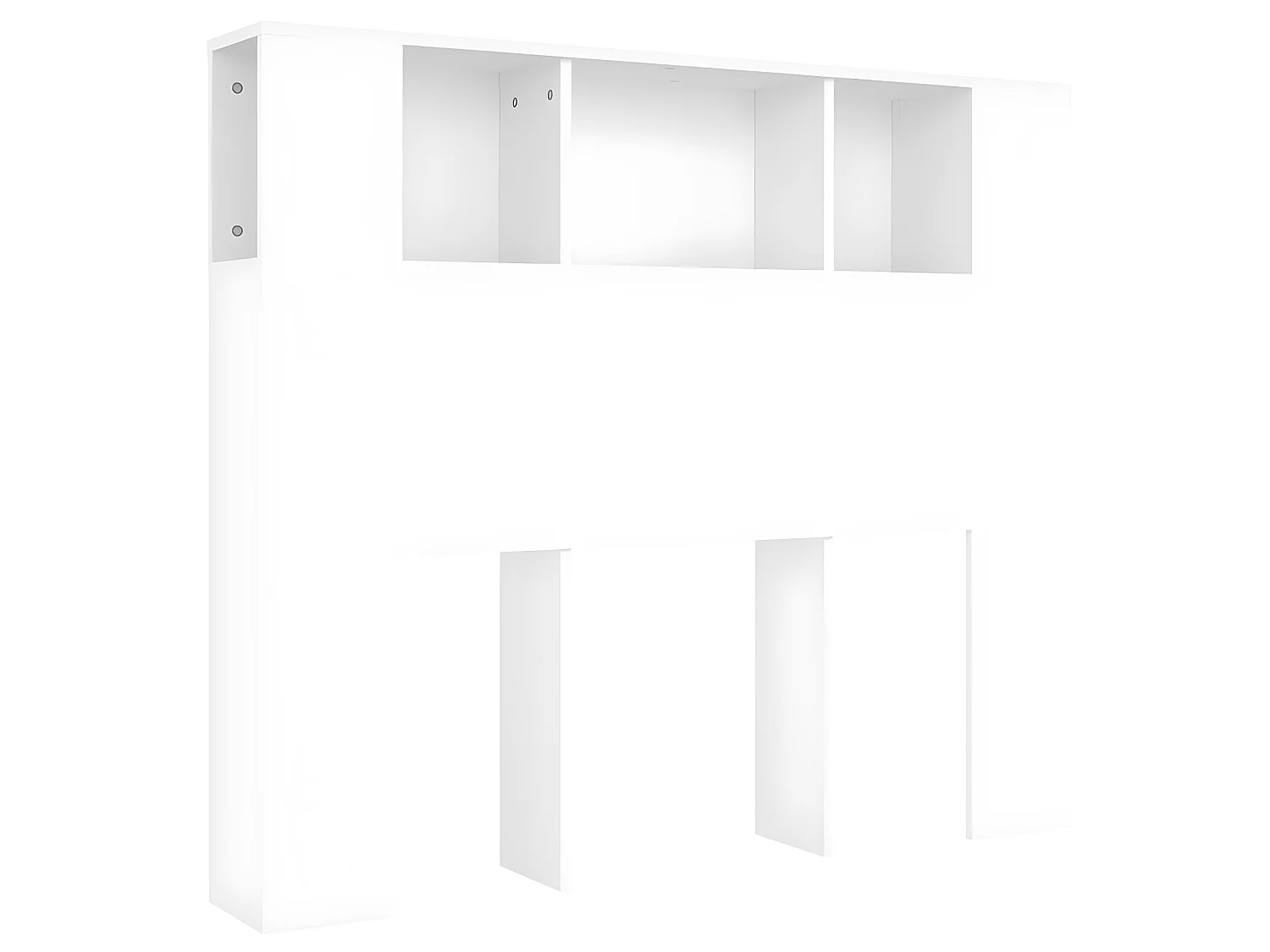 Armoire de tête de lit blanc 120x18,5x102,5 cm POI92223 BonneVie Meuble