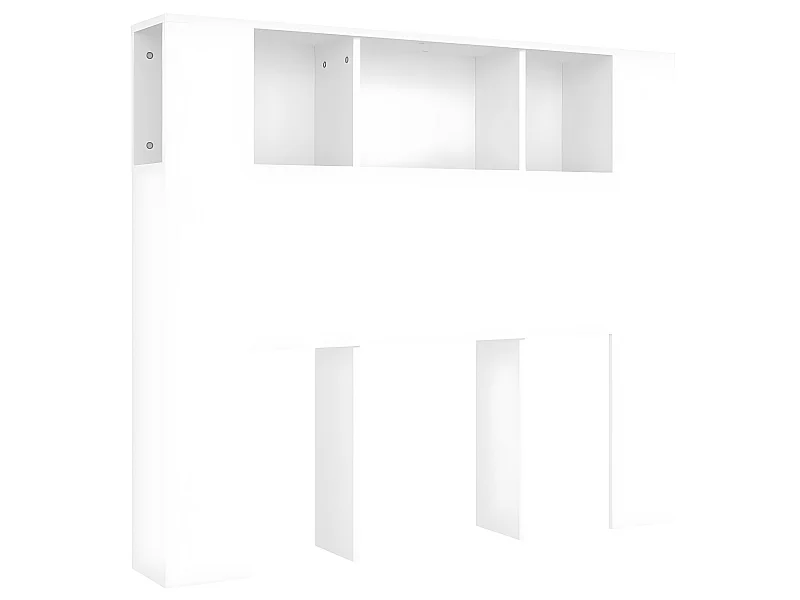 Armoire de tête de lit blanc 120x18,5x102,5 cm POI92223 BonneVie Meuble