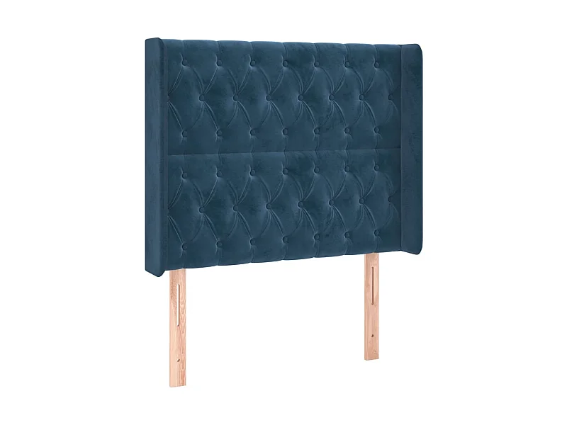Kopfteil,Bettkopfteil mit Ohren Dunkelblau 93x16x118/128 cm Samt -gkd175409