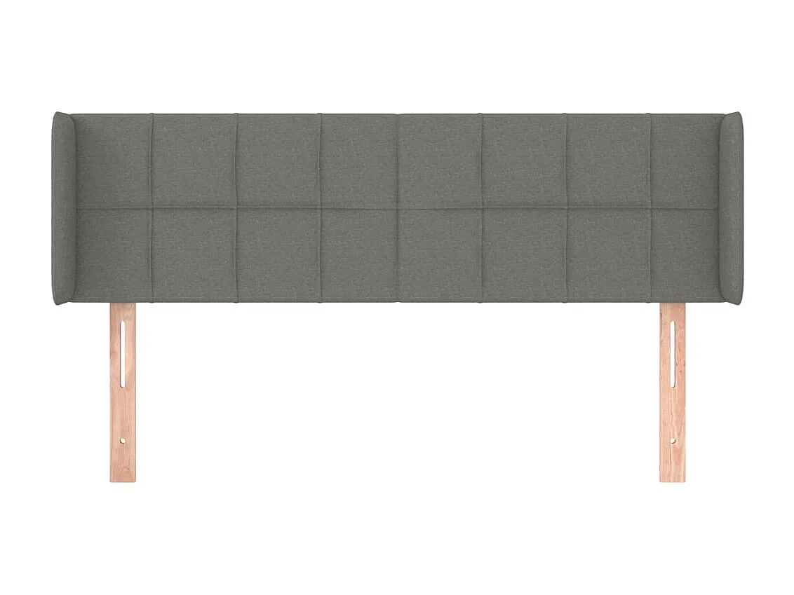 Tête de lit avec oreilles Gris foncé 147x16x78/88 cm Tissu POI49300 BonneVie Meuble