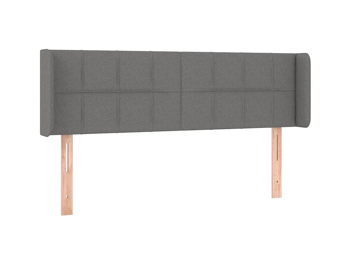 Testiera | Testata del letto ad Orecchio Grigio Scuro 147x16x78/88 cm in Tessuto