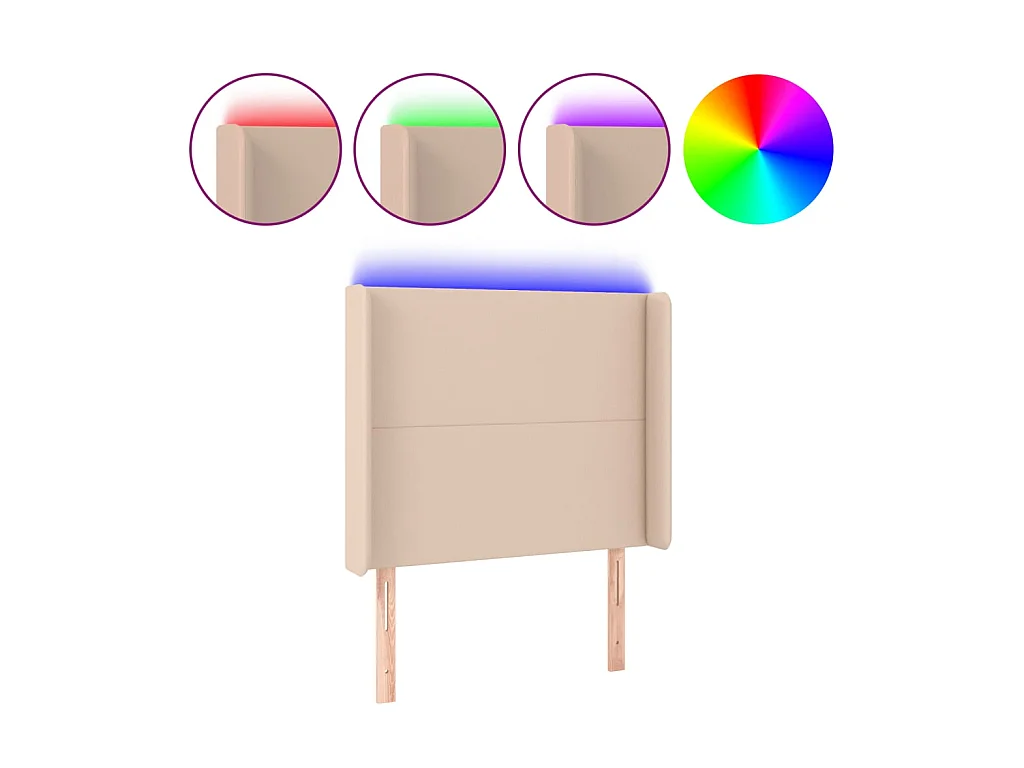 Tête de lit à LED Cappuccino 83x16x118/128 cm Similicuir POI86930 BonneVie Meuble