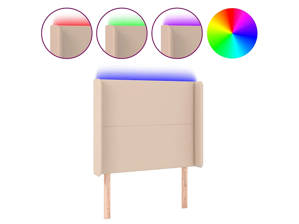 LED Kopfteil,Bettkopfteil Cappuccino-Braun 83x16x118/128 cm Kunstleder -gkd158194