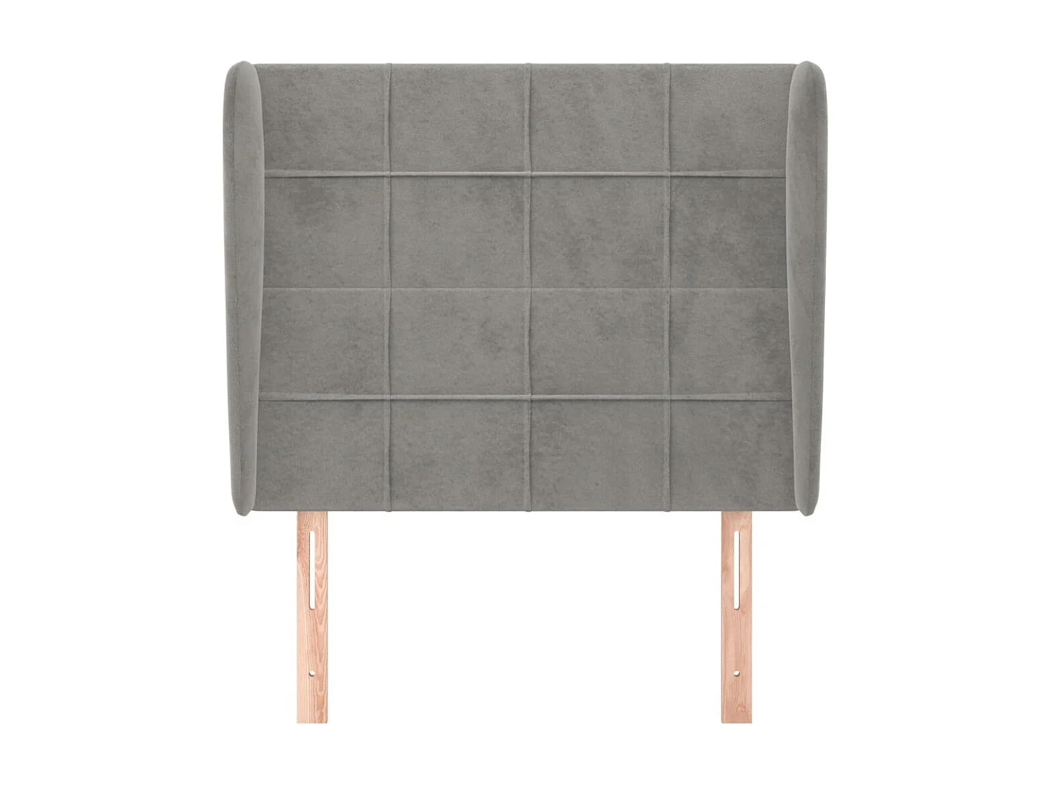 Cabecero con orejas de terciopelo gris claro 103x23x118/128 cm ES15774