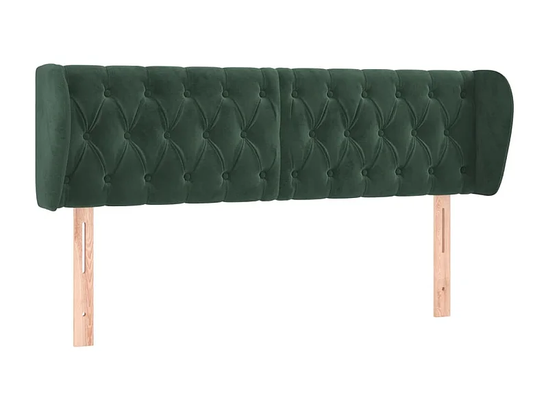 Tête de lit avec oreilles Vert foncé 163x23x78/88 cm Velours POI18781 BonneVie Meuble