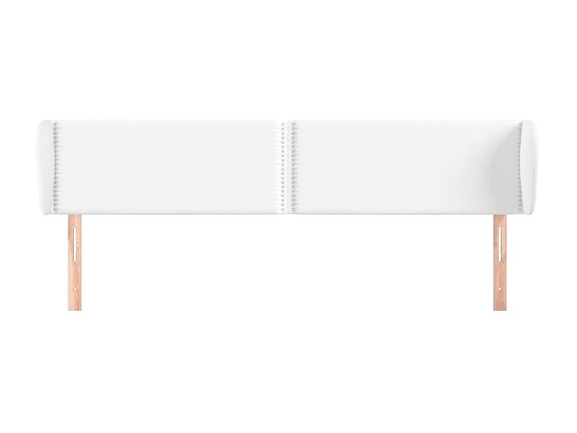 Tête de lit avec oreilles Blanc 203x23x78/88 cm Similicuir POI76085 BonneVie Meuble