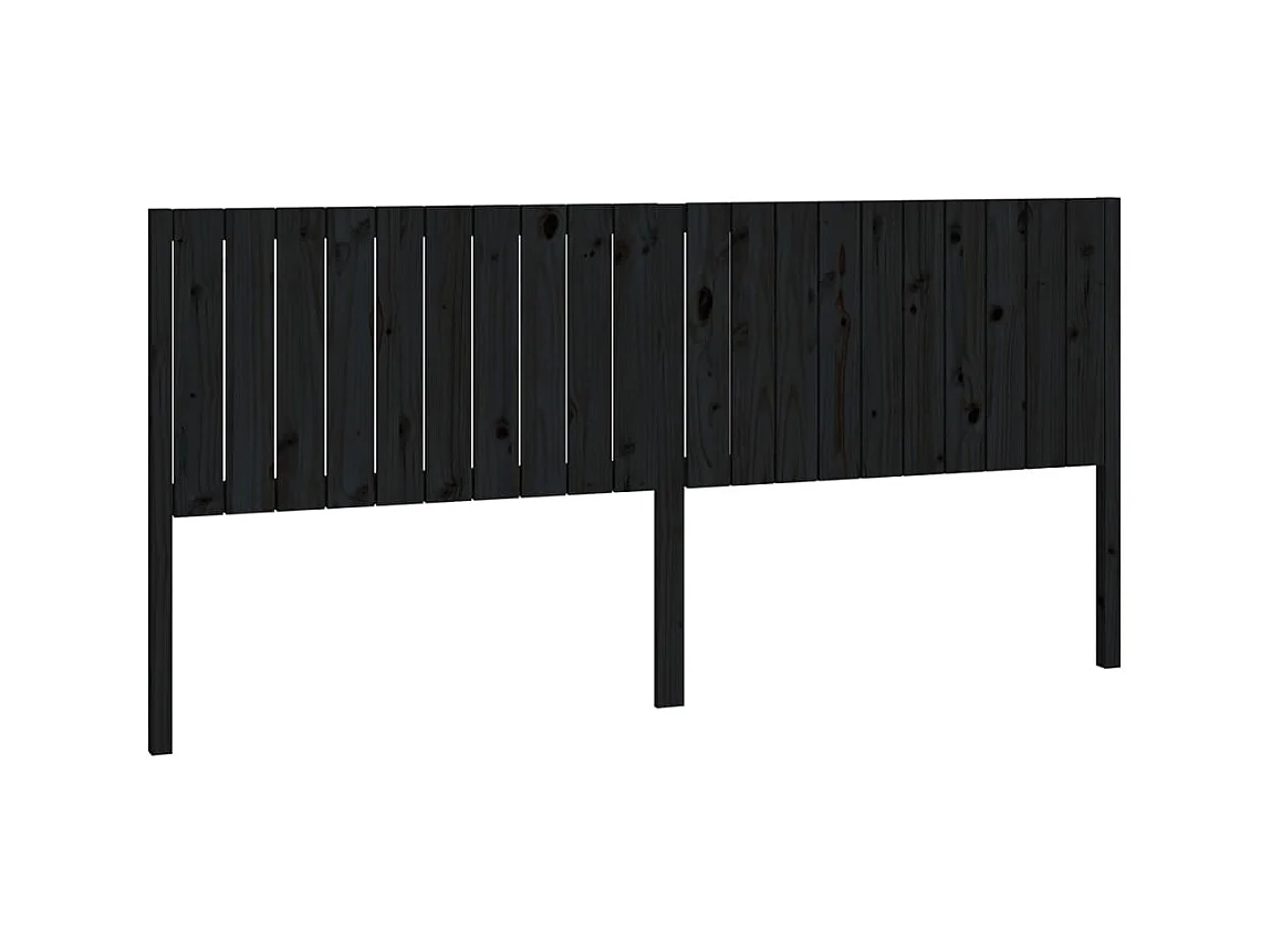 Tête de lit Noir 205,5x4x100 cm Bois massif de pin POI24995 BonneVie Meuble