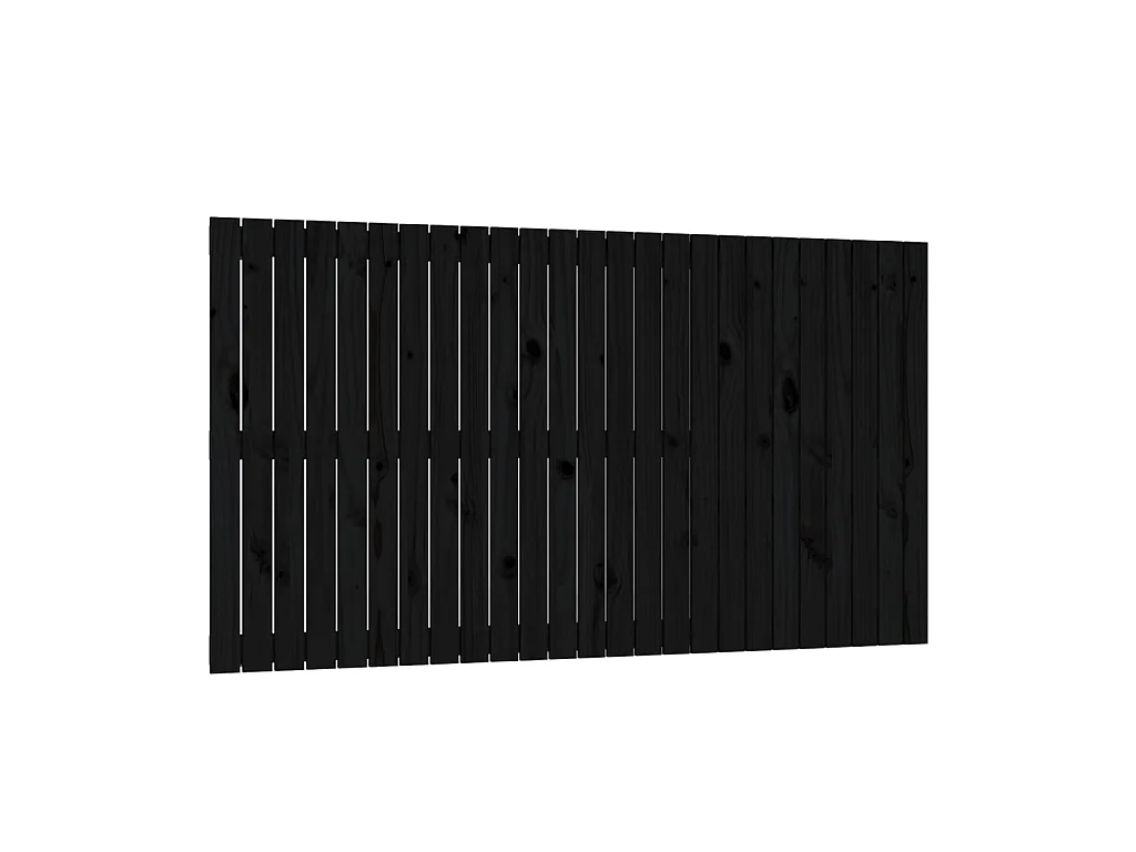 Tête de lit murale Noir 159,5x3x90 cm Bois massif de pin POI15324 BonneVie Meuble