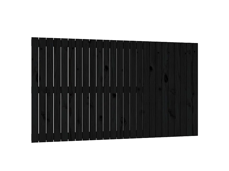 Tête de lit murale Noir 159,5x3x90 cm Bois massif de pin POI15324 BonneVie Meuble