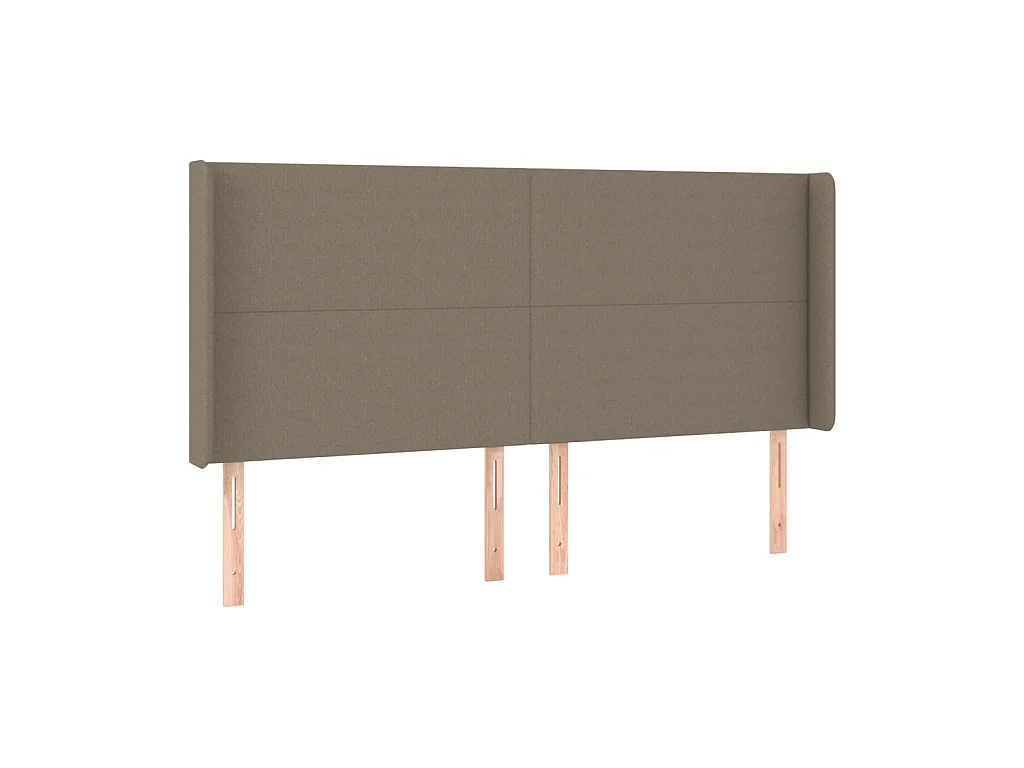 Tête de lit avec oreilles Taupe 163x16x118/128 cm Tissu POI82518 BonneVie Meuble