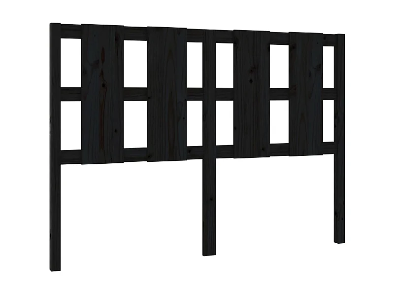 Cabeceira de cama 125,5x4x100 cm pinho maciço preto PT727581