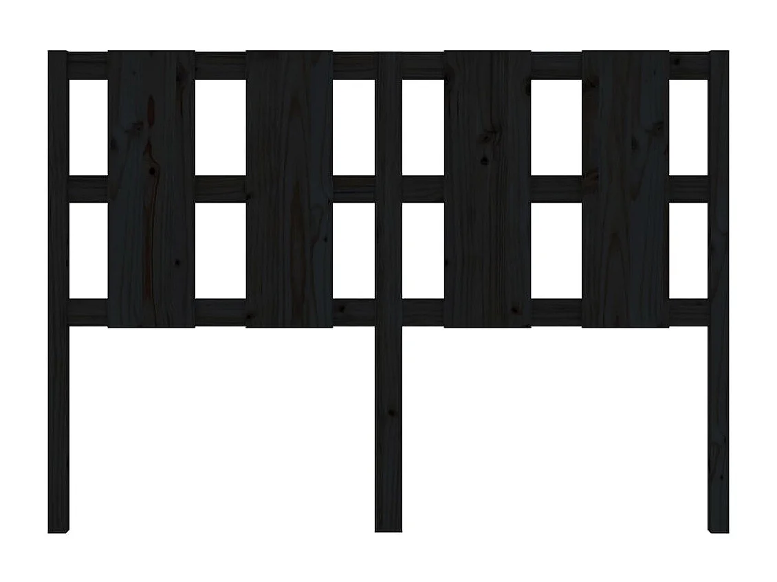 Tête de lit Noir 125,5x4x100 cm Bois massif de pin POI13923 BonneVie Meuble