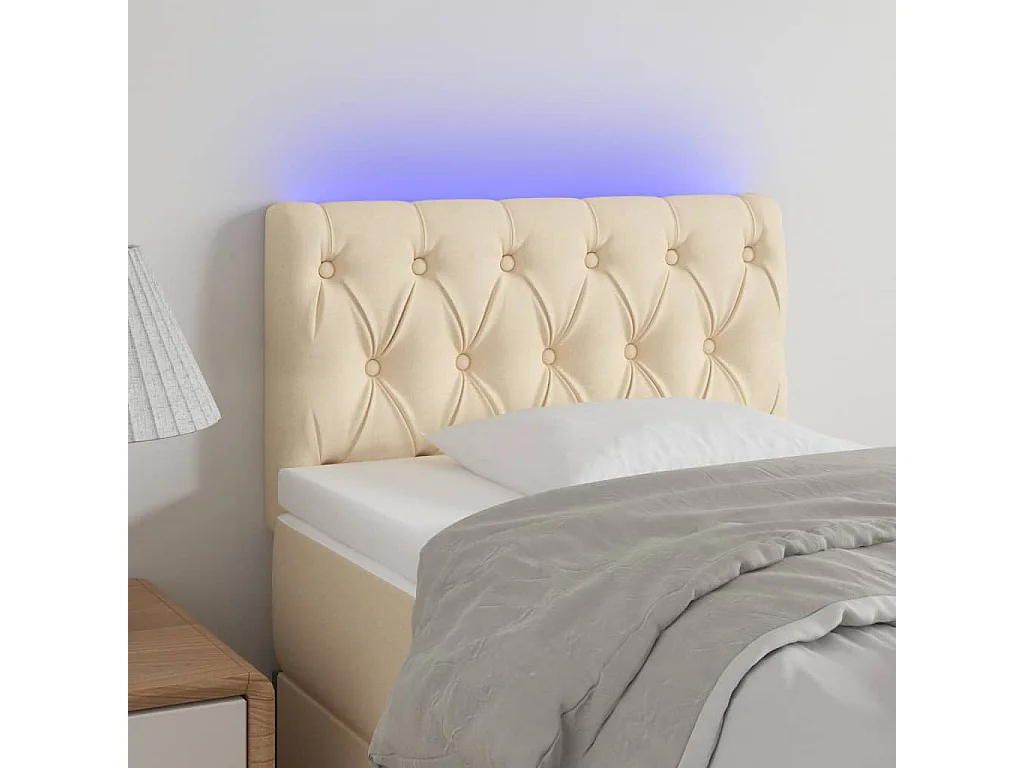 LED Kopfteil,Bettkopfteil Creme 80x7x78/88 cm Stoff -gkd638864