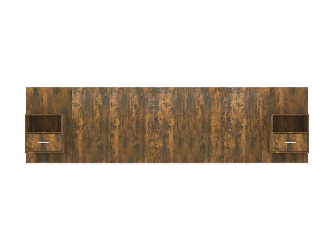 Cabecero de cama con mesitas madera contrachapada roble ahumado ES895413