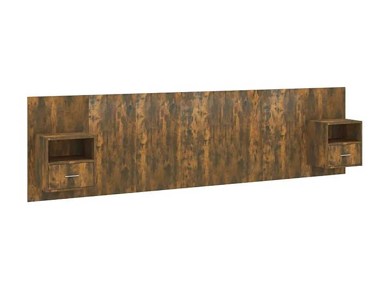 Tête de lit avec armoires Chêne fumé Bois d'ingénierie POI46463 BonneVie Meuble