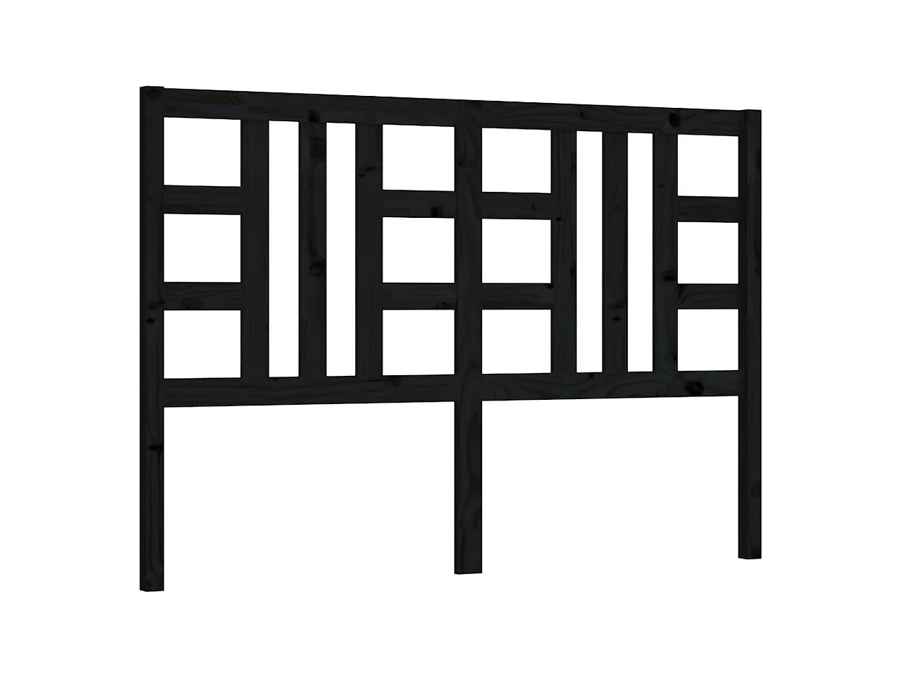 Hoofdbord 126x4x100 cm massief grenenhout zwart NL444154