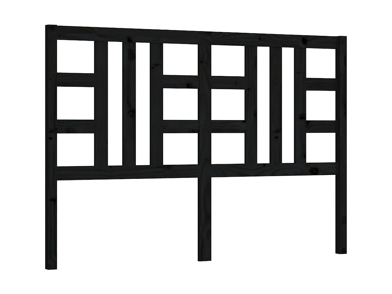 Tête de lit Noir 126x4x100 cm Bois massif de pin POI71730 BonneVie Meuble