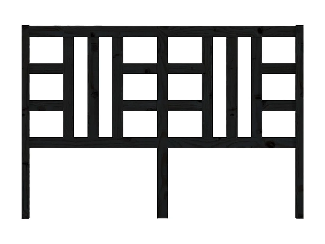 Tête de lit Noir 126x4x100 cm Bois massif de pin POI71730 BonneVie Meuble