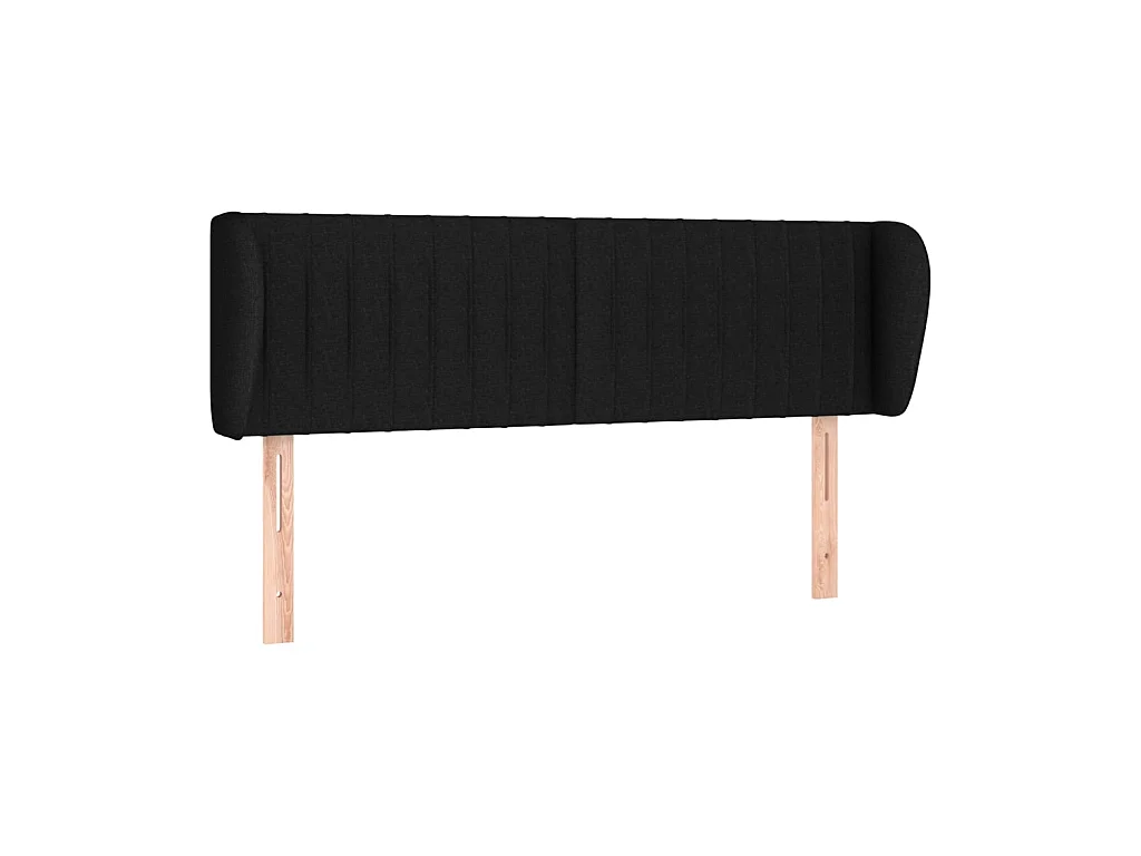 Tête de lit avec oreilles Noir 147x23x78/88 cm Tissu POI35444 BonneVie Meuble