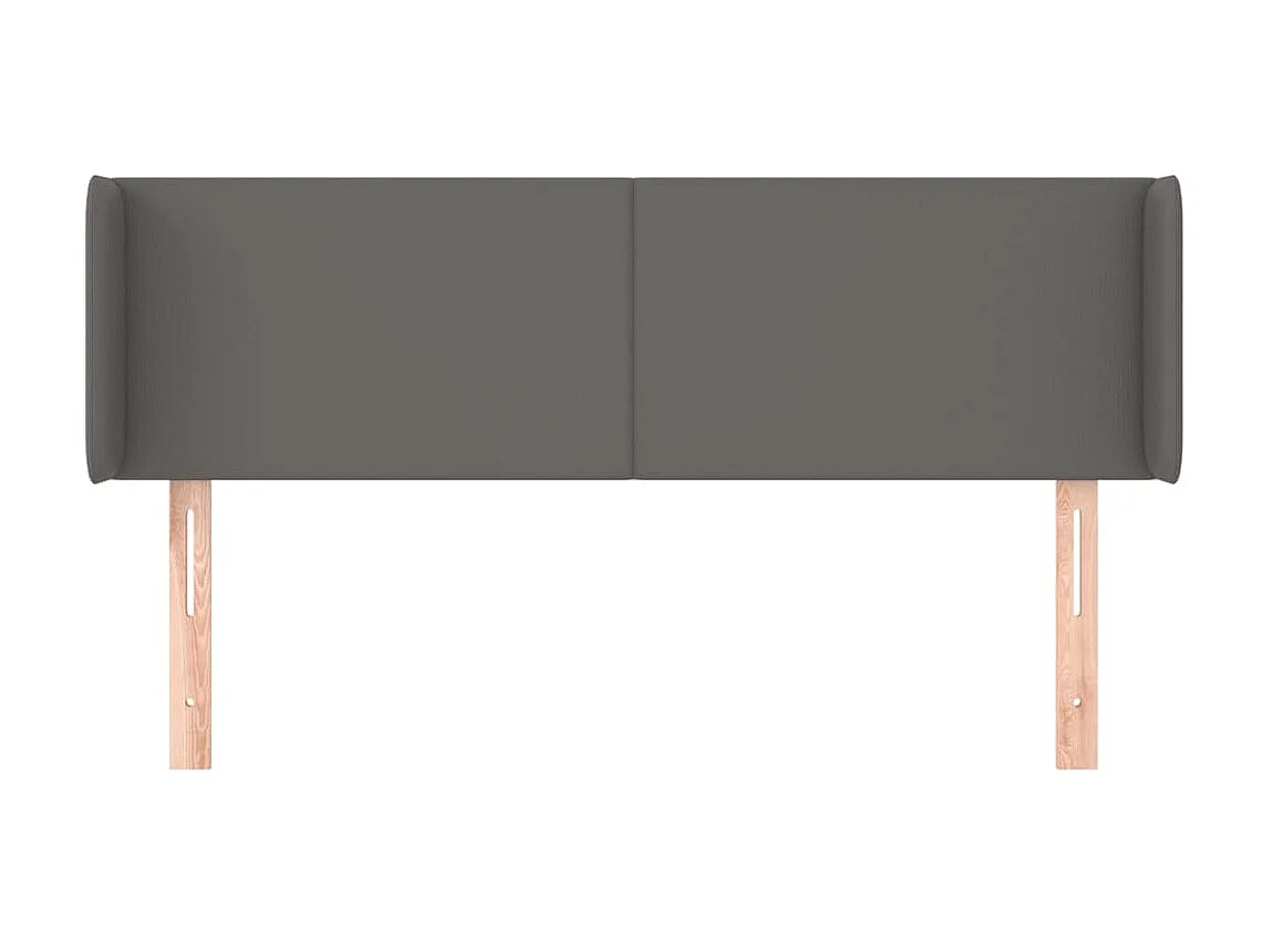 Tête de lit avec oreilles Gris 147x16x78/88 cm Similicuir POI48025 BonneVie Meuble