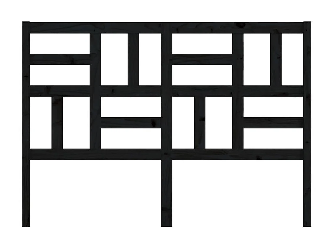 Tête de lit Noir 126x4x104 cm Bois massif de pin POI28054 BonneVie Meuble