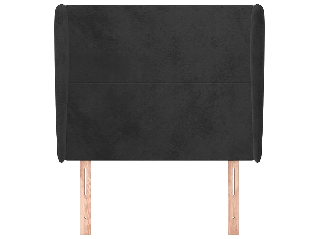 Kopfteil,Bettkopfteil mit Ohren Schwarz 83x23x118/128 cm Samt -gkd868802