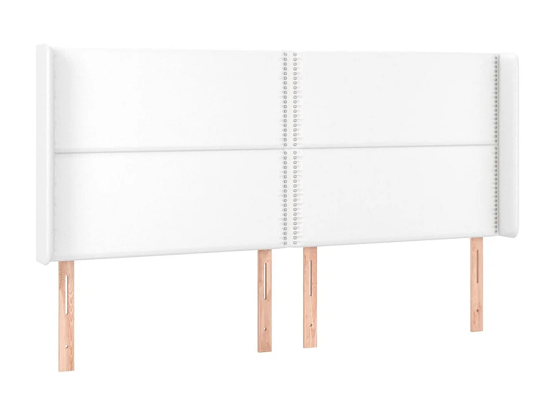 Hoofdbord met randen 203x16x118/128 cm kunstleer wit NL977471