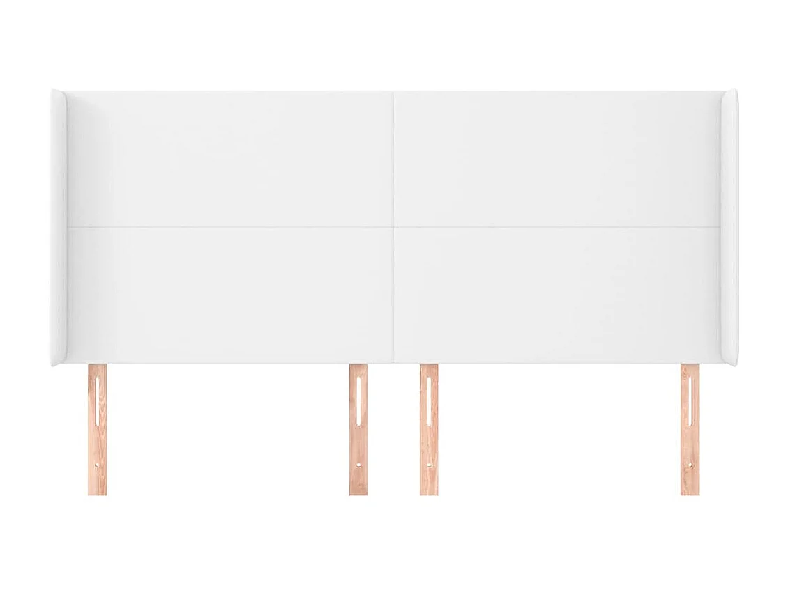 Tête de lit avec oreilles Blanc 203x23x118/128 cm Similicuir POI14495 BonneVie Meuble