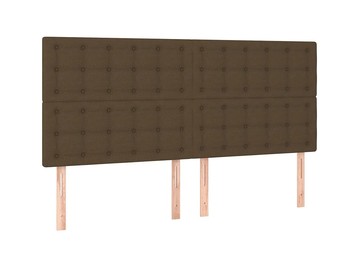 4 pcs Têtes de lit Marron foncé 100x5x78/88 cm Tissu PLO40110 BonneVie Meuble