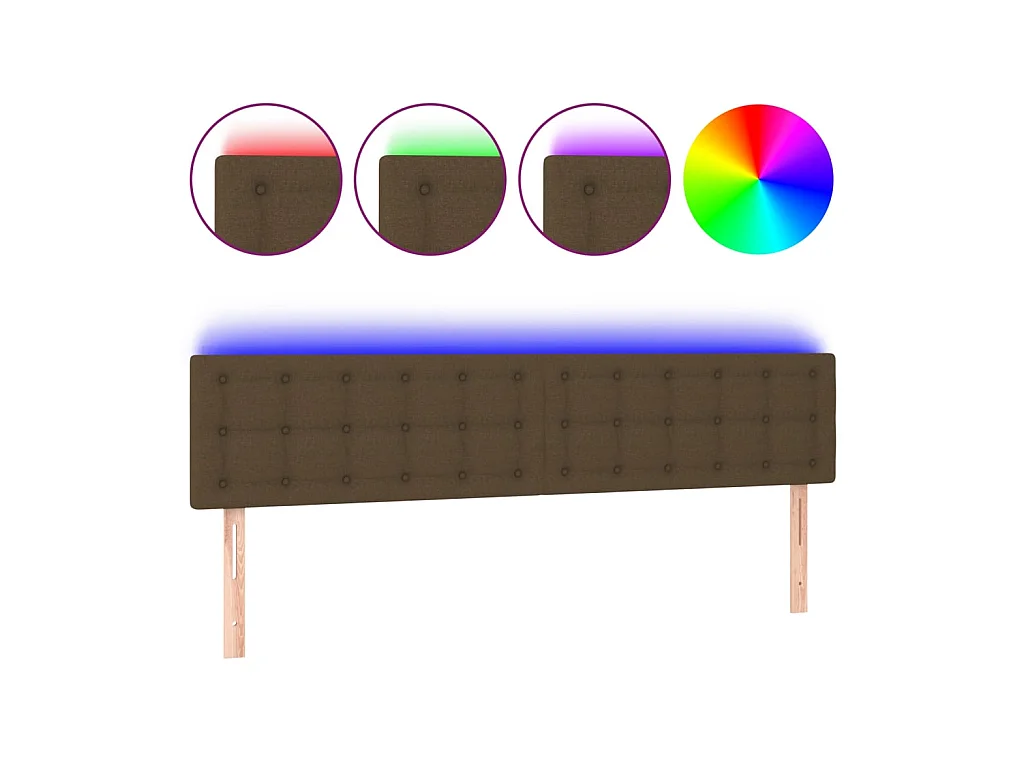 Tête de lit à LED Marron foncé 200x5x78,88 cm Tissu LWE78357 BonneVie Meuble