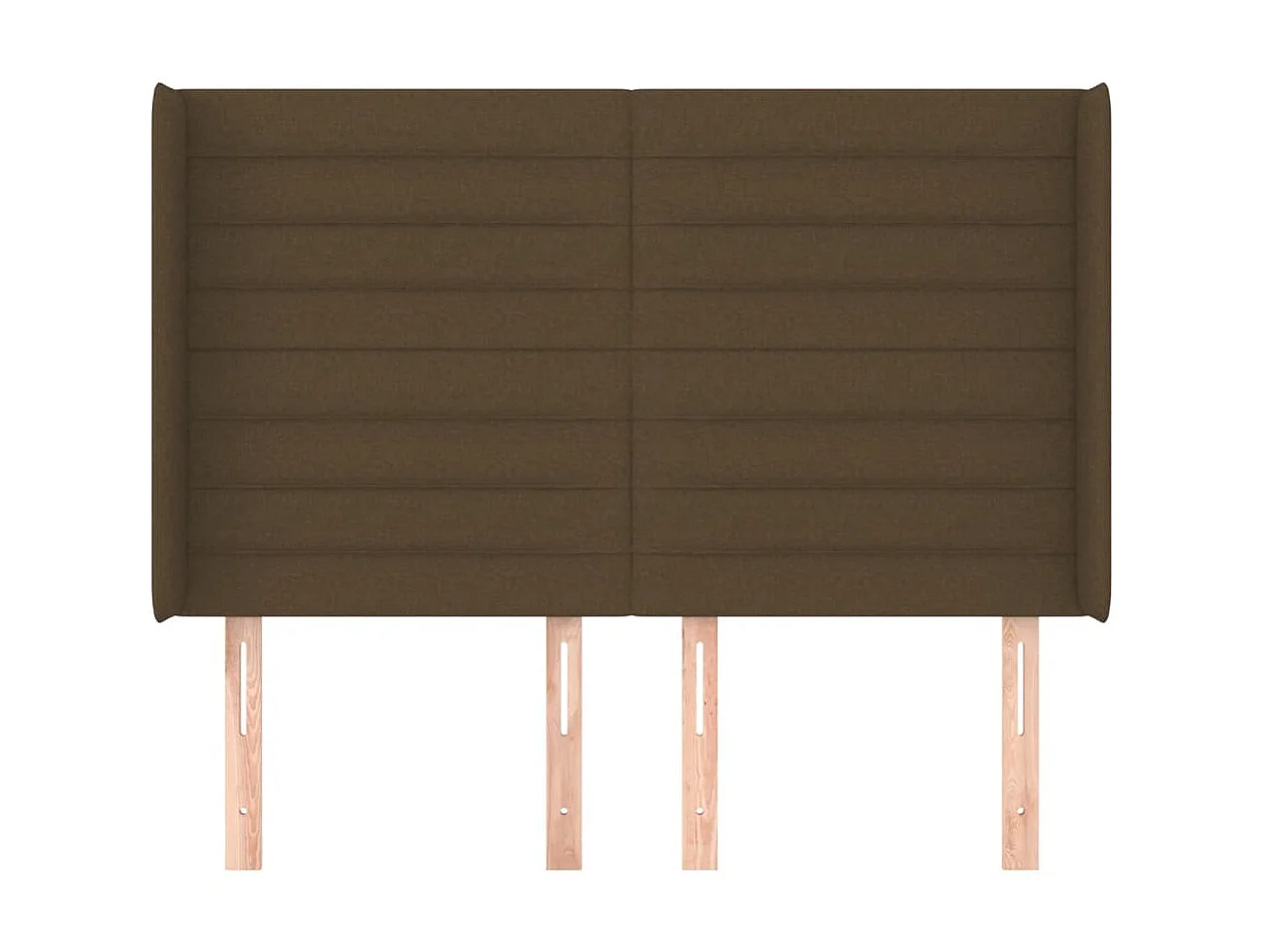 Tête de lit avec oreilles Marron foncé 147x16x118/128 cm Tissu POI19062 BonneVie Meuble