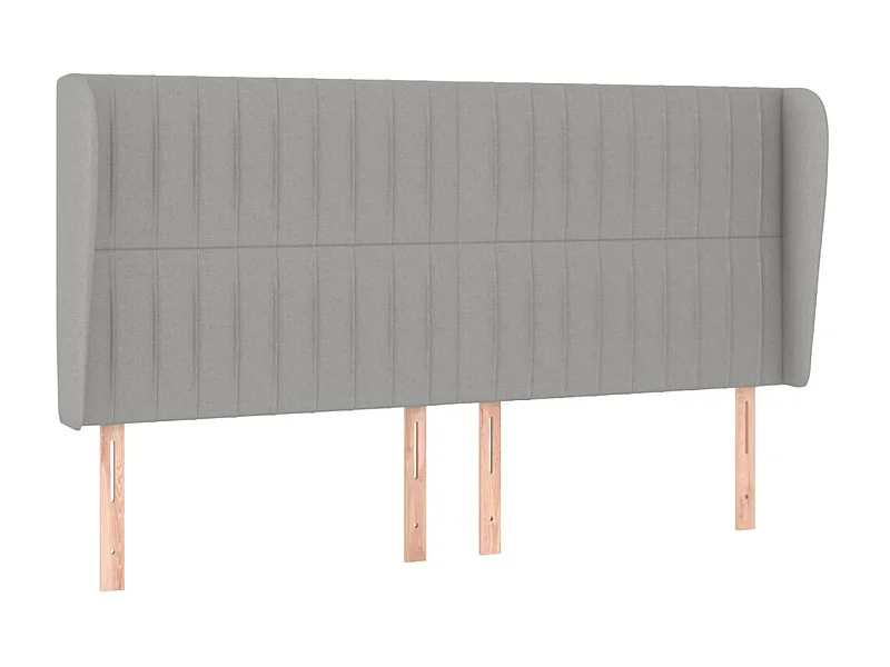 Tête de lit avec oreilles Gris clair 183x23x118/128 cm Tissu POI35481 BonneVie Meuble