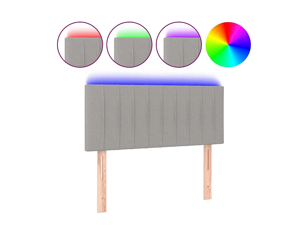 Tête de lit à LED Gris clair 100x5x78/88 cm Tissu POI79667 BonneVie Meuble