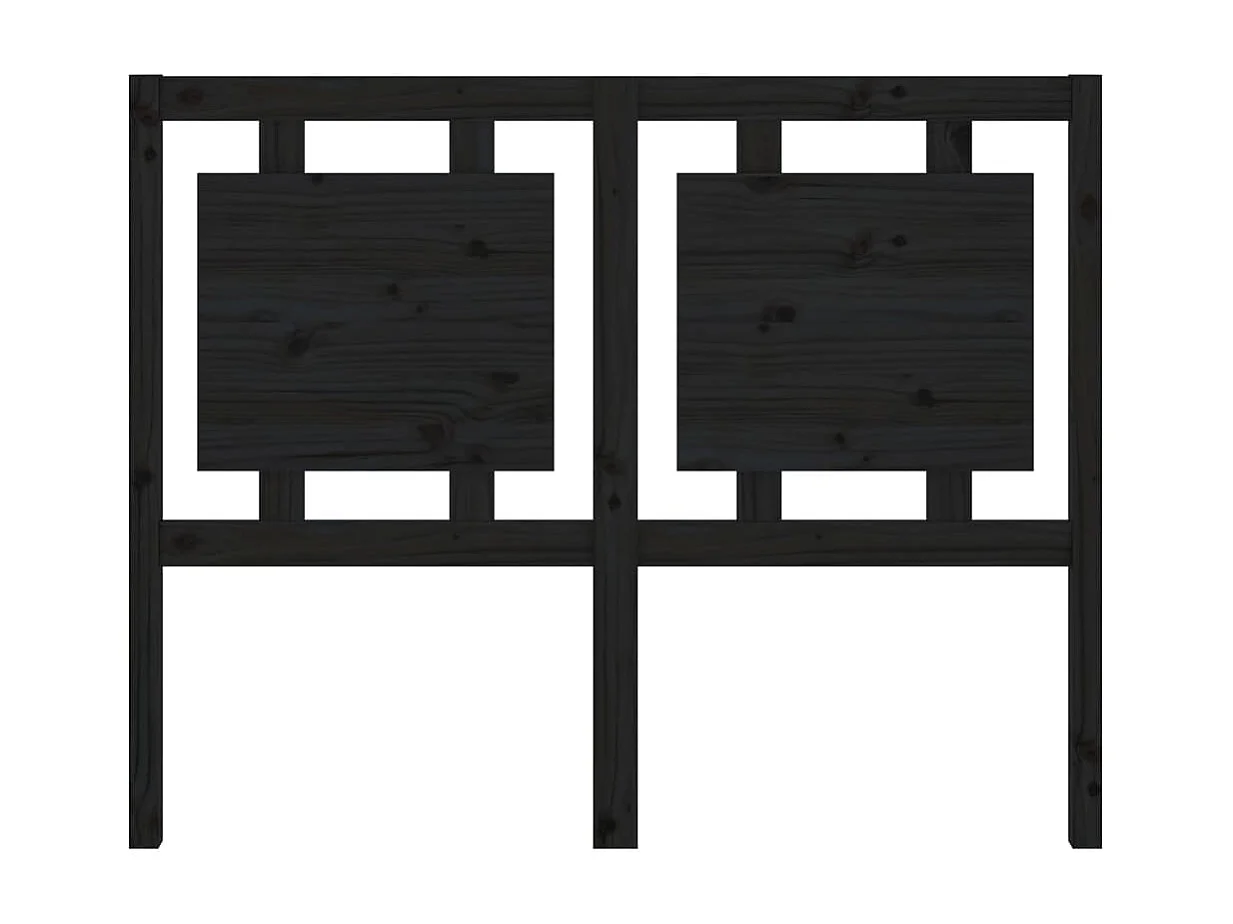 Cabeceira de cama 125,5x4x100 cm pinho maciço preto PT659101