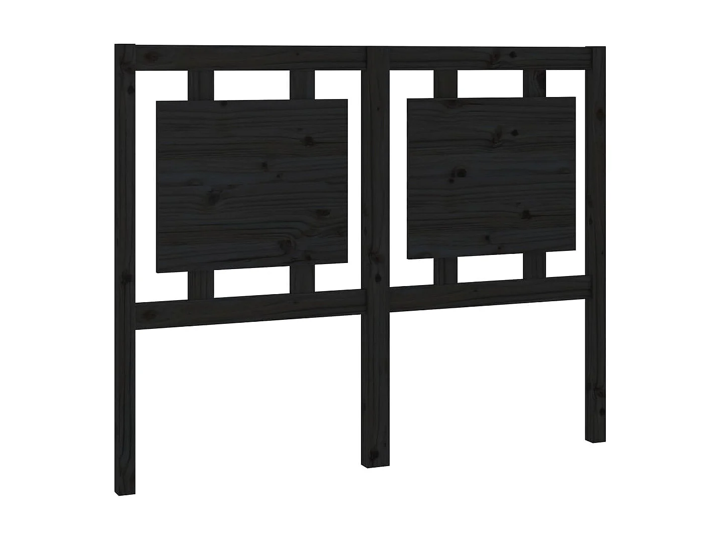 Tête de lit Noir 125,5x4x100 cm Bois massif de pin POI80294 BonneVie Meuble