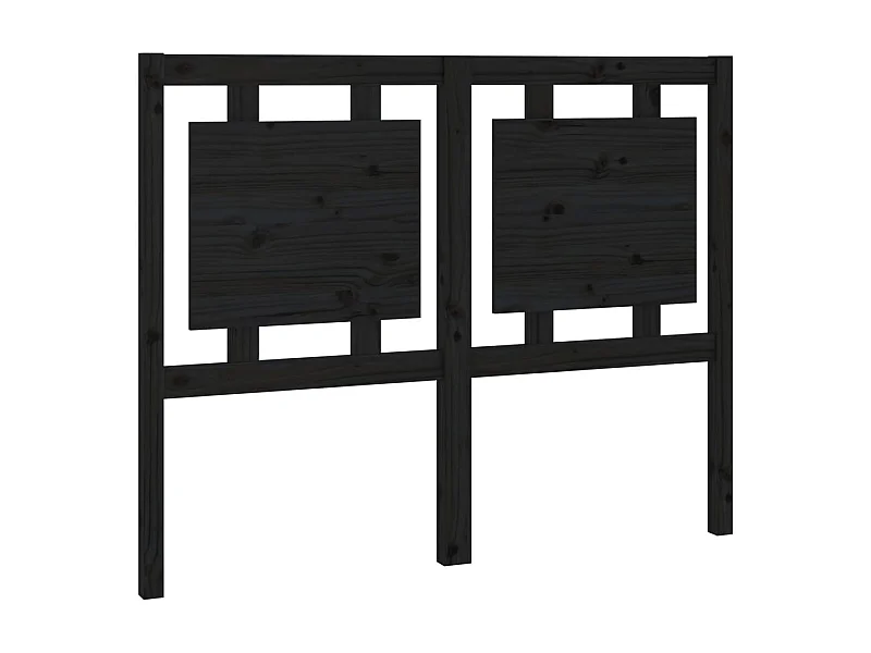 Tête de lit Noir 125,5x4x100 cm Bois massif de pin POI80294 BonneVie Meuble