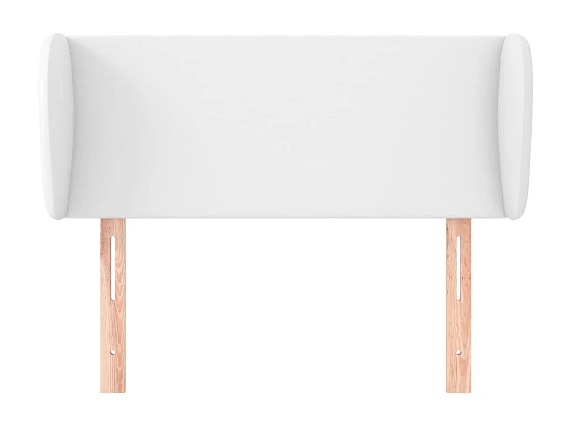 Tête de lit avec oreilles Blanc 103x23x78/88 cm Similicuir POI32086 BonneVie Meuble