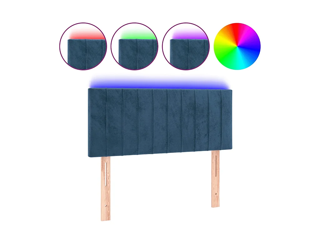 Tête de lit à LED Bleu foncé 80x5x78/88 cm Velours POI63627 BonneVie Meuble