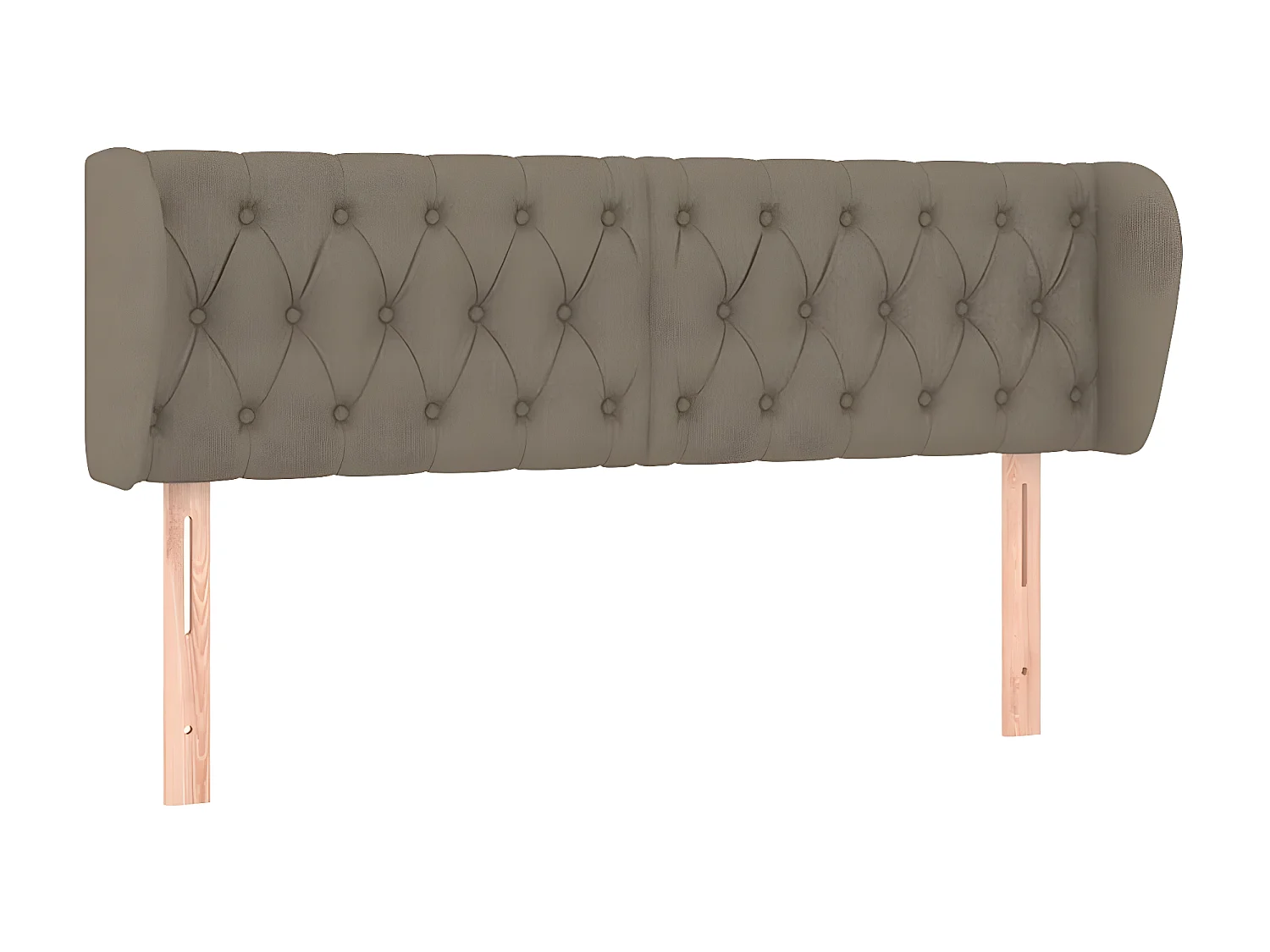 Tête de lit avec oreilles Taupe 163x23x78/88 cm Tissu POI14747 BonneVie Meuble